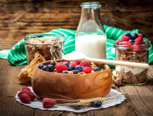 Jual Poster Muesli Milk Berry Raspberry Breakfast Ear botany 1Z