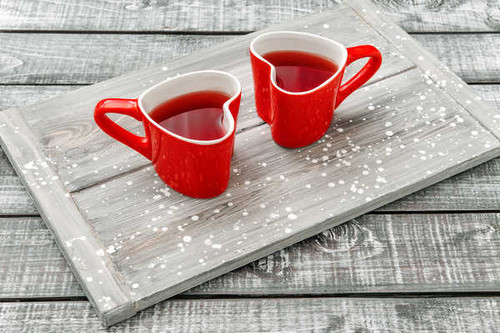 Jual Poster Tea Red Mug Two Tray Heart 1Z