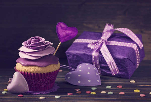 Jual Poster Valentine's Day Roses Sweets Cupcake Wood planks 1Z 002
