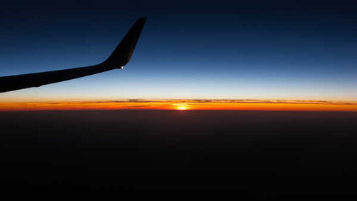 Jual Poster Airplane Earth Sunset APC