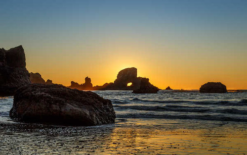 Jual Poster Arch Horizon Nature Ocean Rock Sunset Earth Sunset APC