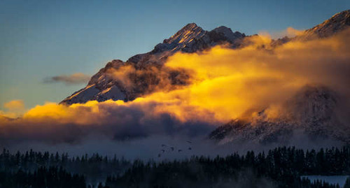 Jual Poster Austria Cloud Fog Forest Mountain Nature Mountains Mountain APC