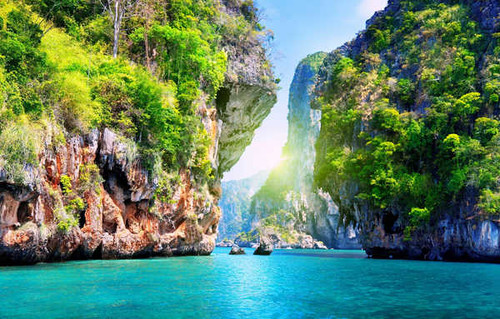 Jual Poster Bay Lagoon Rock Sun Thailand Tropics Earth Lagoon APC