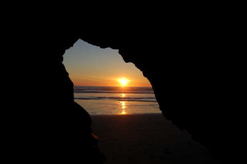 Jual Poster Beach Cave Ocean Sunset Earth Sunset APC