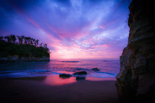 Jual Poster Beach Horizon Ocean Rock Sea Sky Sunset Earth Sunset APC