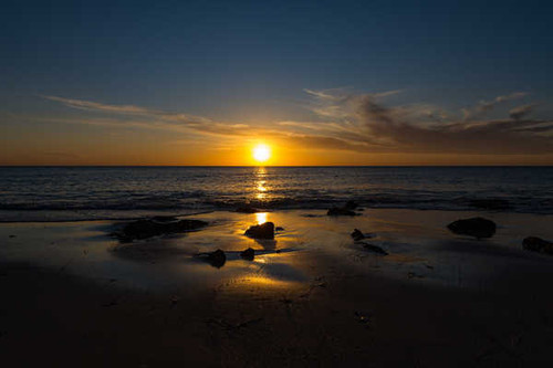 Jual Poster Beach Horizon Ocean Sunset Earth Sunset APC