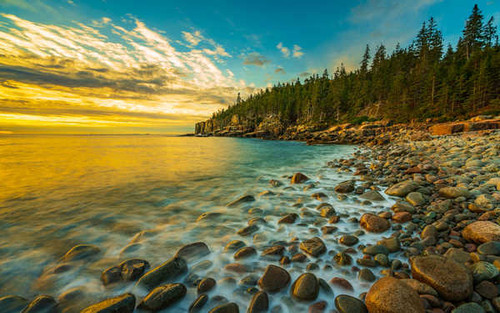 Jual Poster Beach Maine Ocean Rock Earth Coastline APC