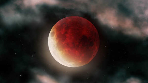 Jual Poster Blood Moon Space Stars Earth Moon7 APC