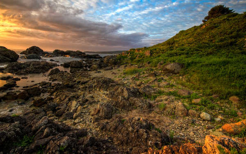 Jual Poster Cloud Coastline Colors Green Sky Sunrise Earth Landscape APC