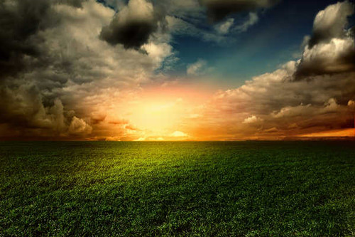 Jual Poster Cloud Earth Field Grass Green Sky Sunset Earth Sky APC