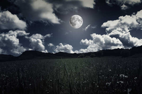 Jual Poster Cloud Field Moon Nature Night Sky Earth Moon APC