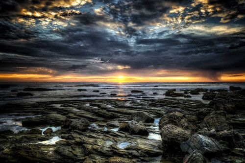 Jual Poster Cloud Horizon Nature Ocean Rock Sunset Earth Ocean APC 004
