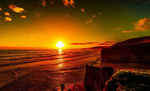Jual Poster Coastline Horizon Ocean Sky Sun Sunrise Earth Sunrise APC