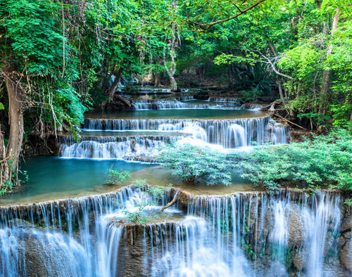 Jual Poster Earth Forest Green Stone Tree Waterfall Waterfalls Waterfall APC