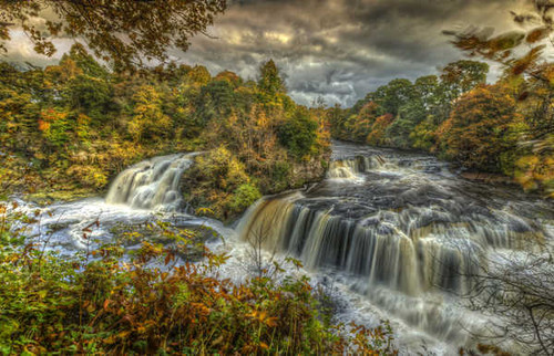 Jual Poster Fall Foliage Forest HDR Waterfall Waterfalls Waterfall APC