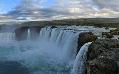 Jual Poster Goðafoss Iceland Sunset Waterfall Waterfalls Goðafoss APC