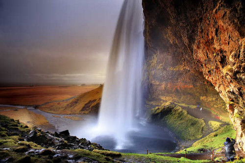 Jual Poster Iceland Rock Seljalandsfoss Waterfall Waterfalls Seljalandsfoss APC