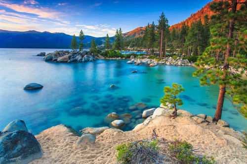 Jual Poster Lake Lake Tahoe Rock Tree Turquoise Lakes Lake Tahoe APC