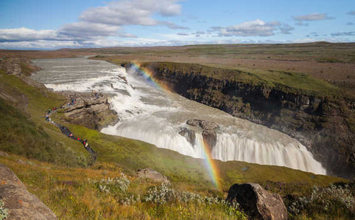 Jual Poster Landscape Rainbow Waterfalls Gullfoss APC