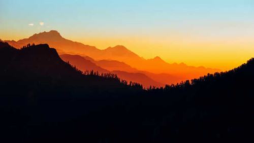 Jual Poster Mountain Silhouette Sunset Mountains Mountain6 APC