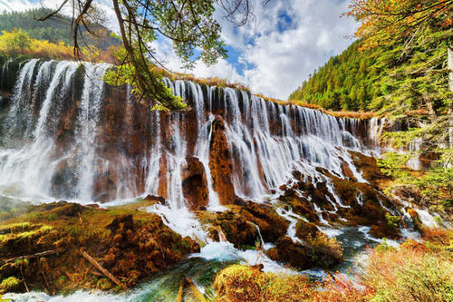 Jual Poster Nature Sunny Waterfall Waterfalls Waterfall APC