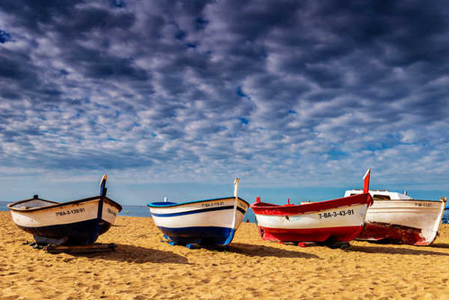 Jual Poster Coast Boats Sky Sand 1Z
