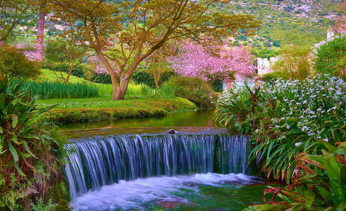 Jual Poster Gardens Waterfalls Italy 1Z 001