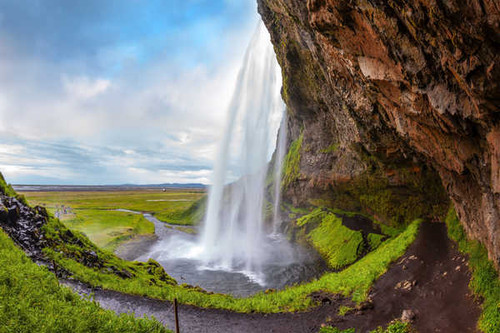 Jual Poster Iceland Waterfalls Seljalandsfoss waterfall Crag 1Z 001