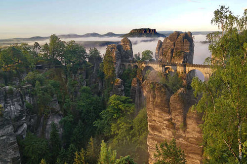 Jual Poster Mountains Bridges Switzerland Bastei Cliffs Saxon 1Z