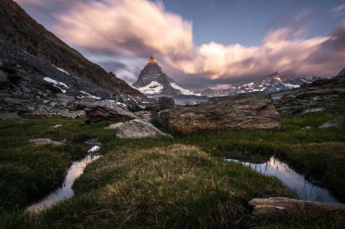 Jual Poster Mountains Switzerland Matterhorn Grass Crag 1Z