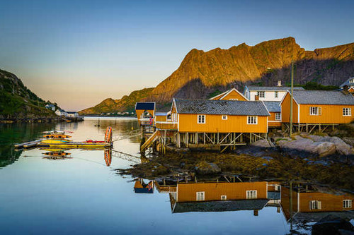 Jual Poster Norway Mountains Lofoten Houses 1Z