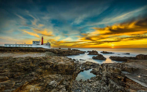 Jual Poster Portugal Scenery Coast Lighthouses Sky Sunrises 1Z