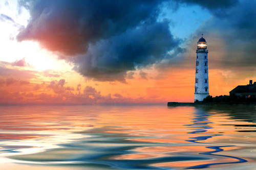 Jual Poster Scenery Lighthouses Sea 1Z 002