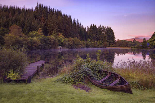 Jual Poster Scotland Parks Lake Boats Marinas Forests Evening 1Z