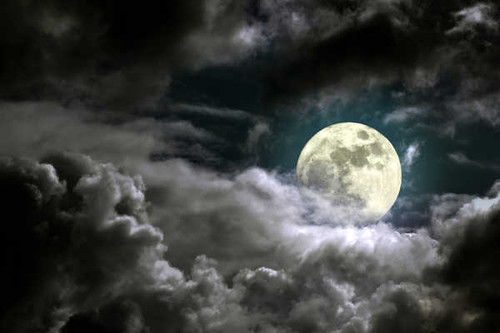 Jual Poster Sky Moon Clouds Night 1Z