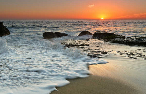 Jual Poster Sunrises and sunsets Coast Waves Stones Sea 1Z