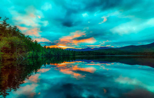 Jual Poster Sunrises and sunsets USA Lake Scenery Chocorua 1Z