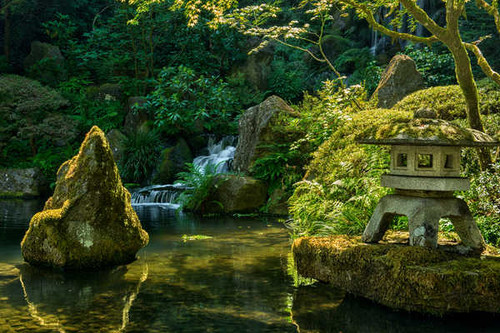 Jual Poster USA Parks Waterfalls Stones Japanese Garden 1Z