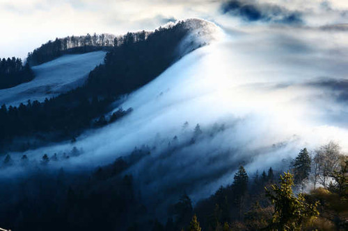 Jual Poster foggy mountains belchenflue switzerland 4k 8k WPS