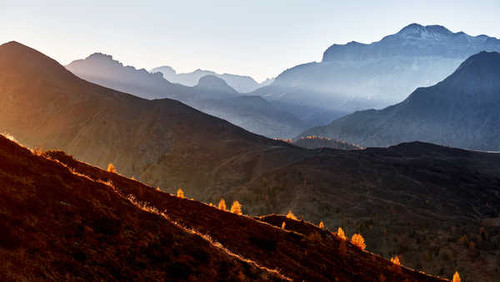 Jual Poster giau pass mountain pass fall sunset italy 4k WPS