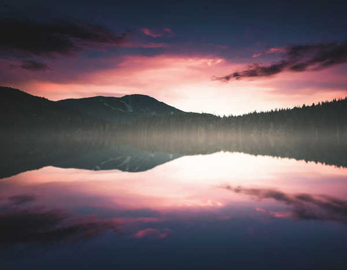 Jual Poster lake reflections sunset 5k WPS