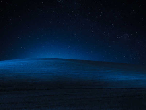 Jual Poster landscape night starry sky blue hd WPS