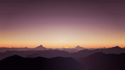 Jual Poster mountains silent sunset minimal 5k WPS