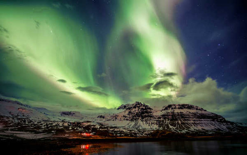 Jual Poster northern lights aurora borealis iceland 4k WPS