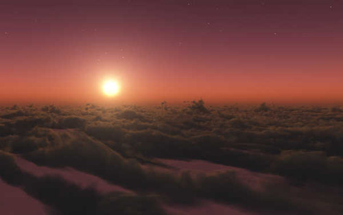 Jual Poster sun clouds stratosphere digital render hd WPS
