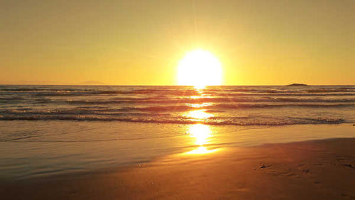 Jual Poster sunset beach horizon 4k WPS