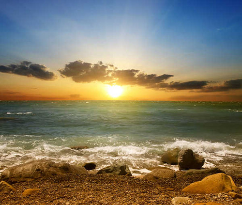 Jual Poster sunset beach sunlight summer hd 5k WPS