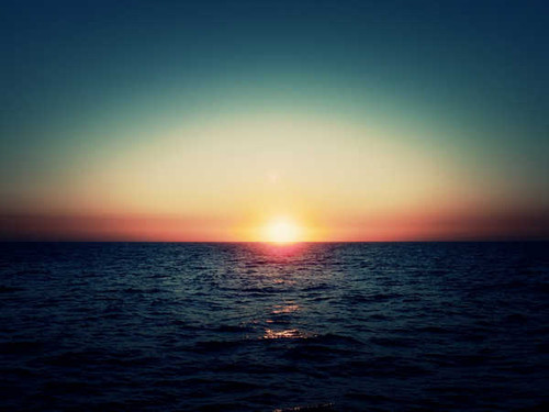 Jual Poster sunset horizon sea hd WPS
