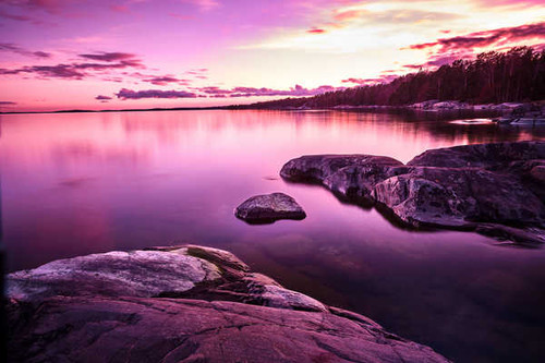 Jual Poster sunset purple scenery lake 4k 8k WPS
