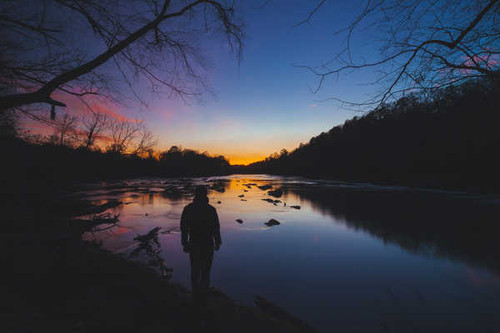 Jual Poster sunset river silhouette man wilderness 5k WPS Jual Poster sunset river silhouette man wilderness 5k WPS